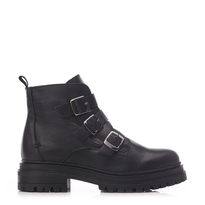 Chunky Boots Women Moda In Pelle Shoon Sh Iguacu Black Leather