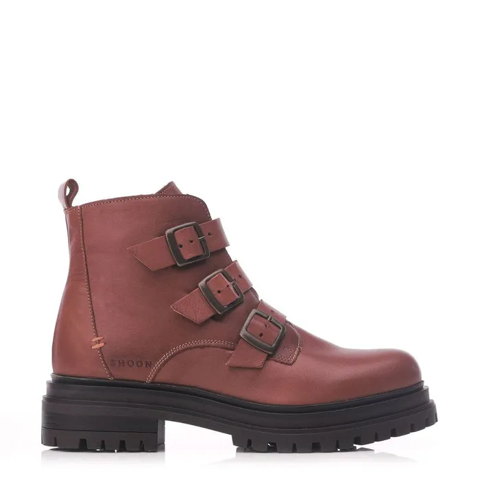 Chunky Boots Women Moda In Pelle Shoon Sh Iguacu Tan Leather