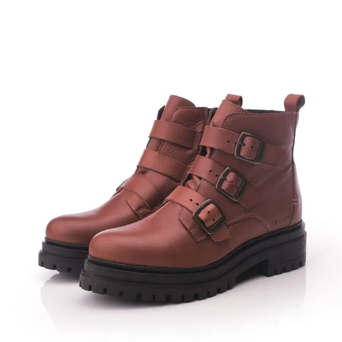 Chunky Boots Women Moda In Pelle Shoon Sh Iguacu Tan Leather
