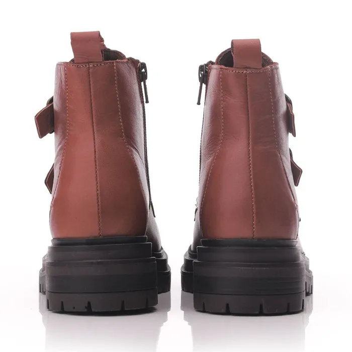 Chunky Boots Women Moda In Pelle Shoon Sh Iguacu Tan Leather
