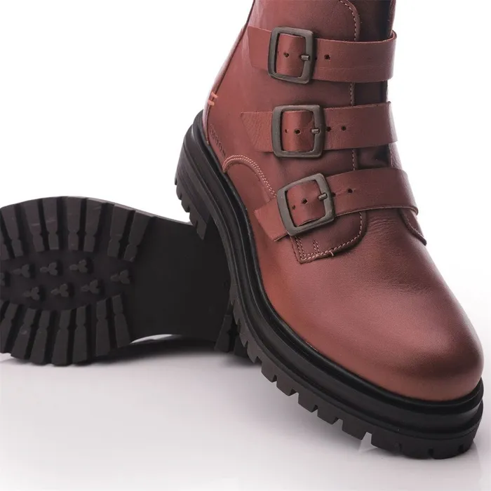 Chunky Boots Women Moda In Pelle Shoon Sh Iguacu Tan Leather