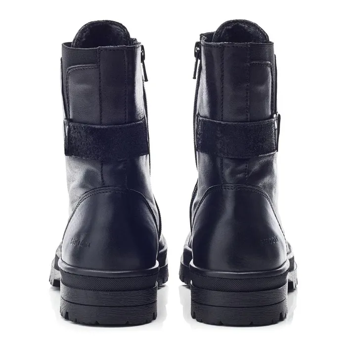 Chunky Boots Women Moda In Pelle Shoon Sh Odcombe Black Leather