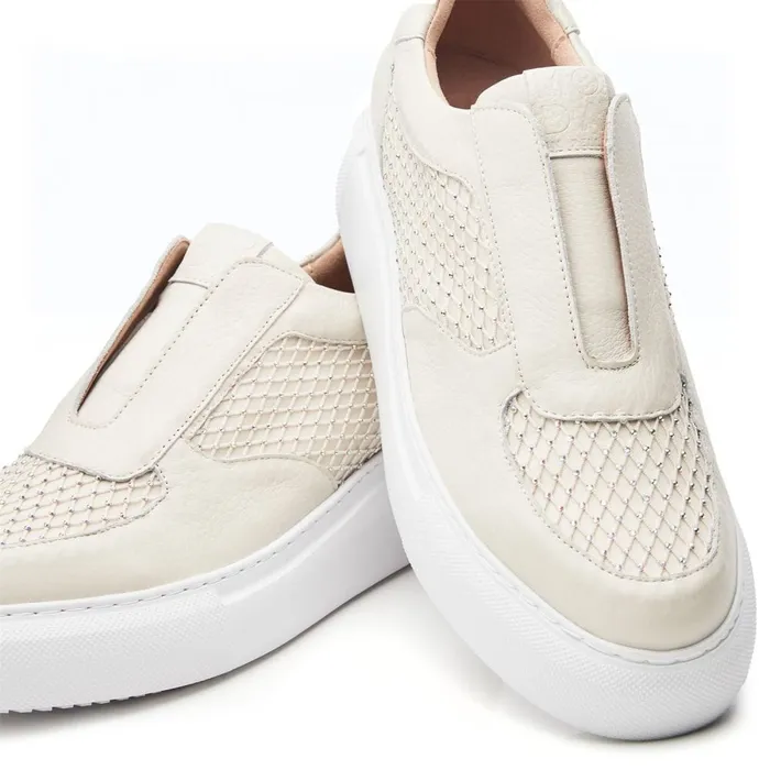 Chunky Trainers Women Moda In Pelle Althea Off White Leather