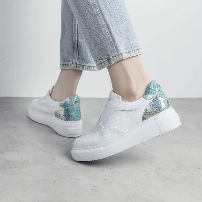 Chunky Trainers Women Moda In Pelle Althea White Leather