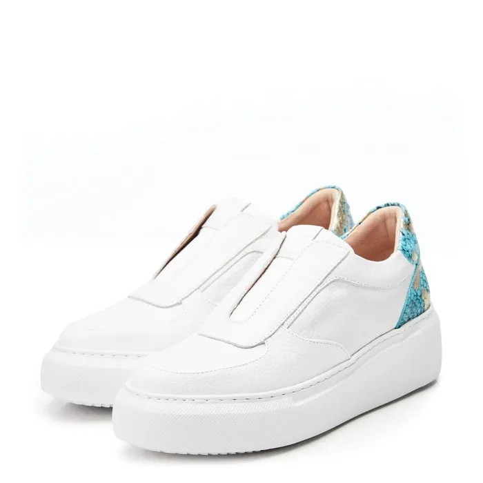 Chunky Trainers Women Moda In Pelle Althea White Leather
