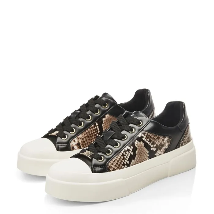 Chunky Trainers Women Moda In Pelle Amilyn Natural Snake Print Leather