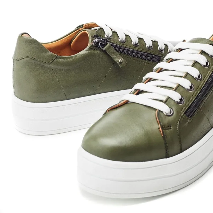 Chunky Trainers Women Moda In Pelle Bsoleful BGlazie Khaki Leather