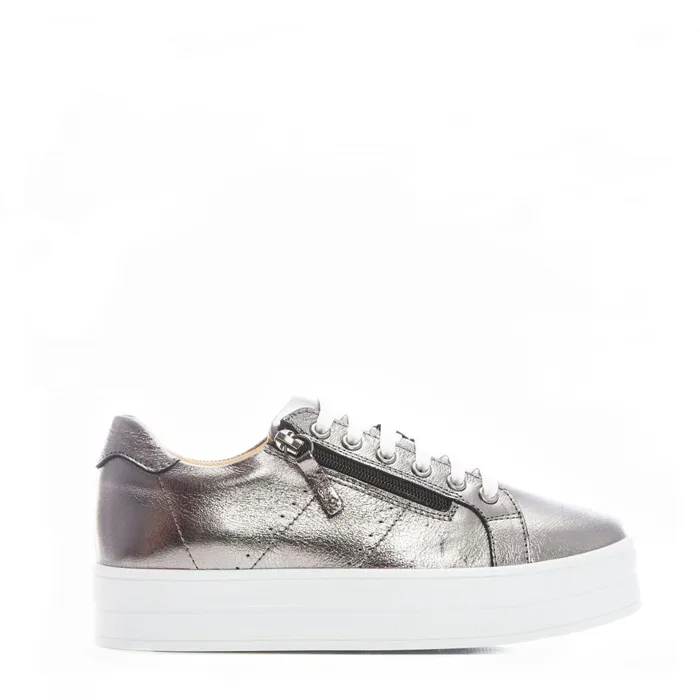 Chunky Trainers Women Moda In Pelle Bsoleful BGlazie Pewter Leather