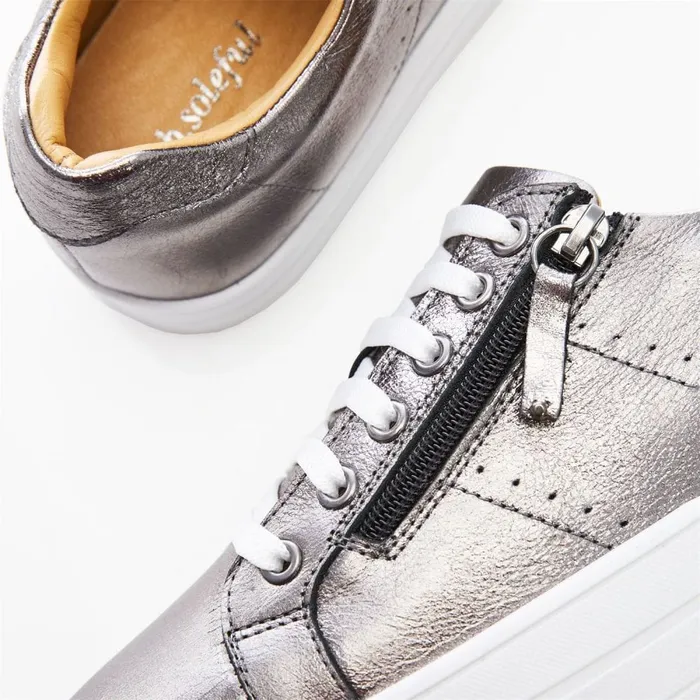 Chunky Trainers Women Moda In Pelle Bsoleful BGlazie Pewter Leather