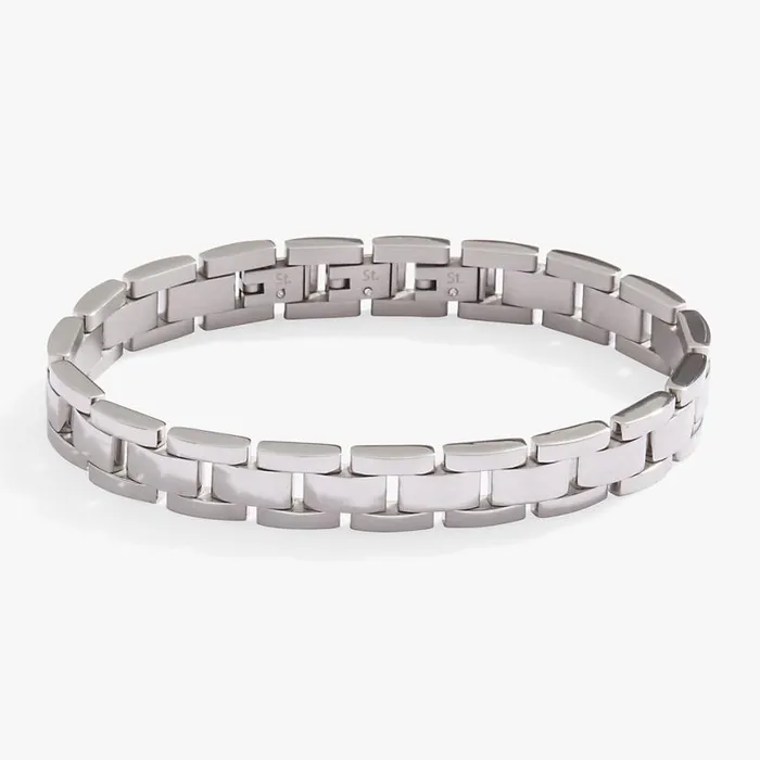 Chunky Watch Strap Bracelet Stainless Steel Gold Women Alex And Ani Fine Jewelry