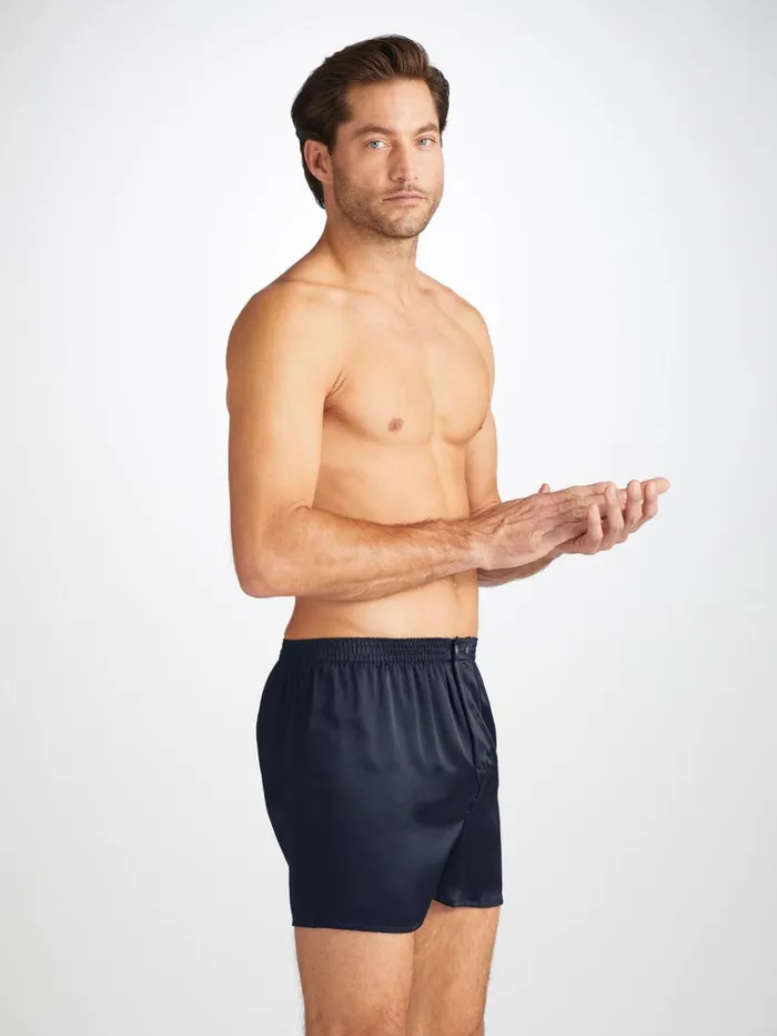 Classic Fit Boxer Shorts Men Derek Rose Classic Fit Boxers Bailey Silk Satin Navy Classic Fit Boxer Shorts Men Derek Rose Classic Fit Boxers Bailey Silk Satin Navy