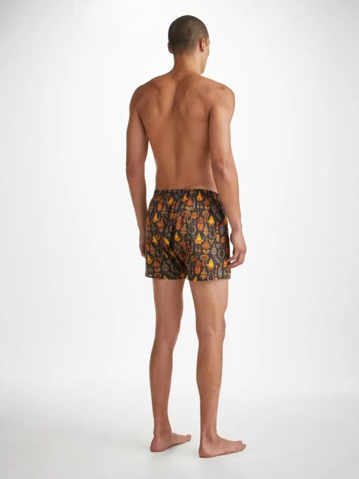 Classic Fit Boxer Shorts Men Derek Rose Classic Fit Boxers Ledbury 71 Cotton Batiste Navy