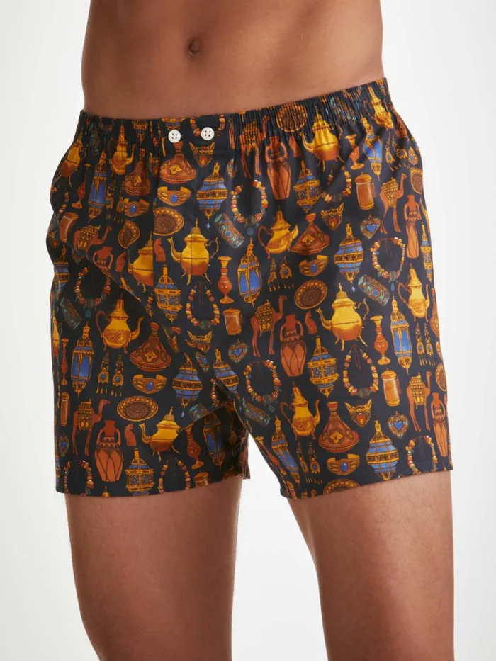 Classic Fit Boxer Shorts Men Derek Rose Classic Fit Boxers Ledbury 71 Cotton Batiste Navy