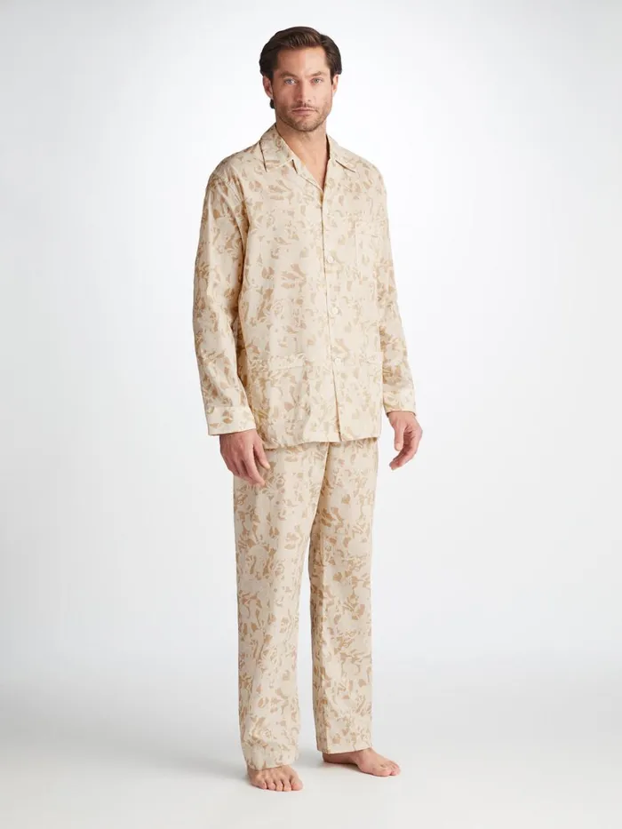 Classic Fit Pajamas Men Derek Rose Classic Fit Pajamas Ledbury 73 Cotton Batiste Sand