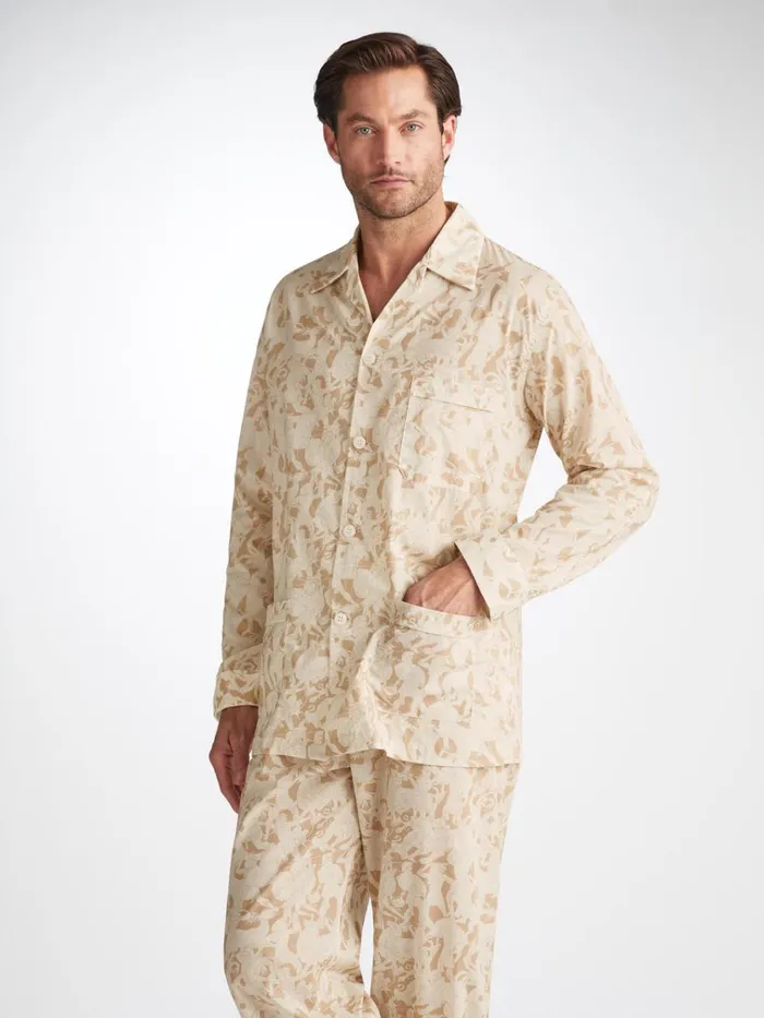 Classic Fit Pajamas Men Derek Rose Classic Fit Pajamas Ledbury 73 Cotton Batiste Sand