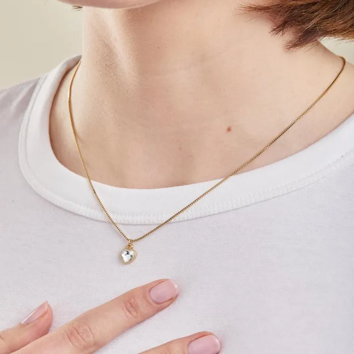 Clear Crystal Heart Necklace April Birthstone Silver Women Alex And Ani Necklaces Clear Crystal Heart Necklace April Birthstone Silver Women Alex And Ani Necklaces
