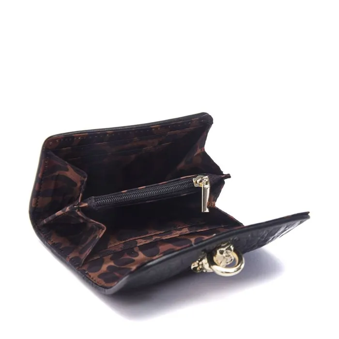 Clutch Bags Women Moda In Pelle Layla Purse Black Croc Print Porvair Clutch Bags Women Moda In Pelle Layla Purse Black Croc Print Porvair