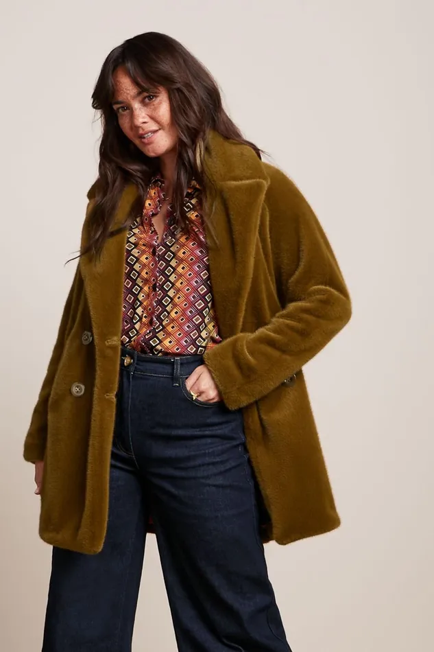 Coats and Jackets Women King Louie Amelie Coat Phoenix Golden Brown 8211 Phoenix