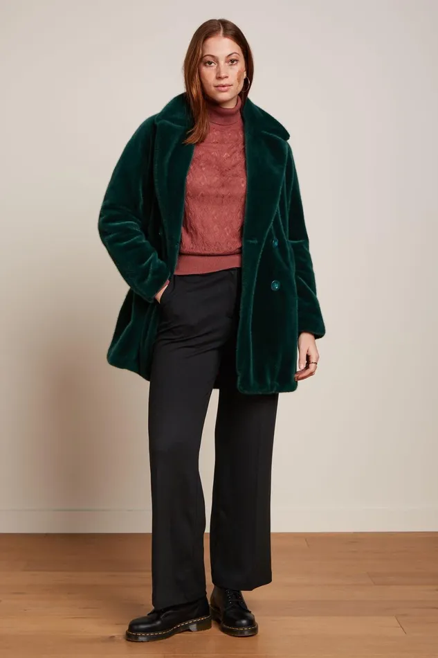 Coats and Jackets Women King Louie Amelie Coat Phoenix Pine Green 8211 Phoenix