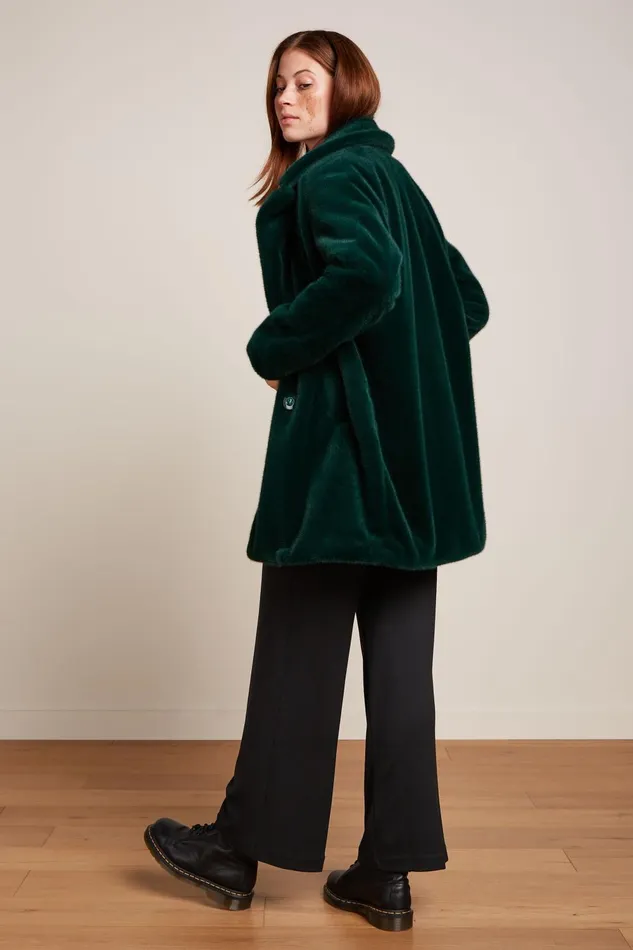 Coats and Jackets Women King Louie Amelie Coat Phoenix Pine Green 8211 Phoenix