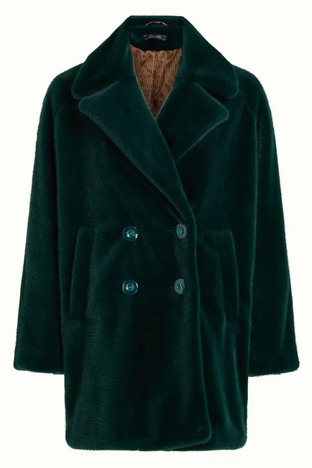 Coats and Jackets Women King Louie Amelie Coat Phoenix Pine Green 8211 Phoenix