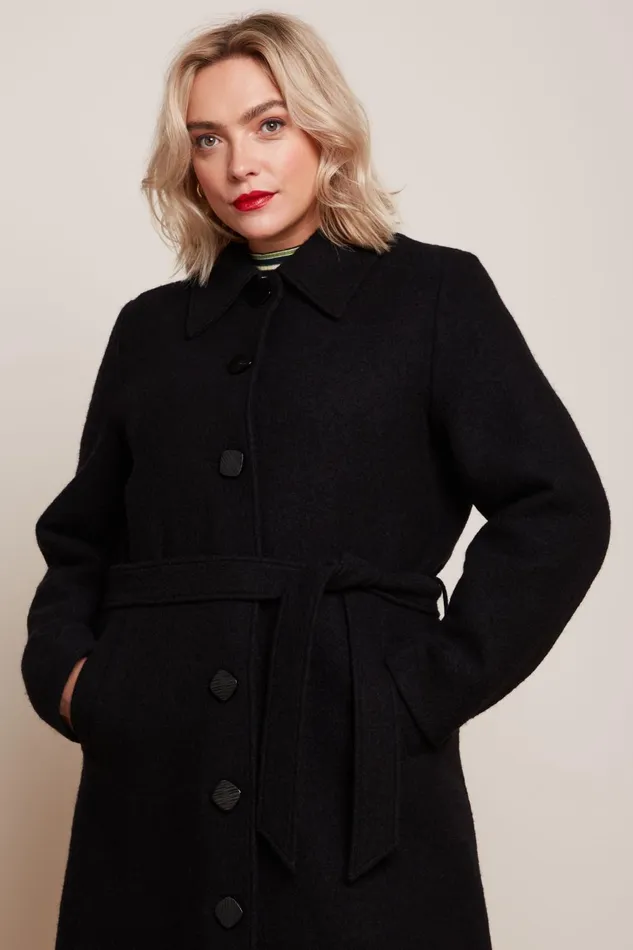 Coats and Jackets Women King Louie Arabella Coat Kennedy Black 8211 Kennedy