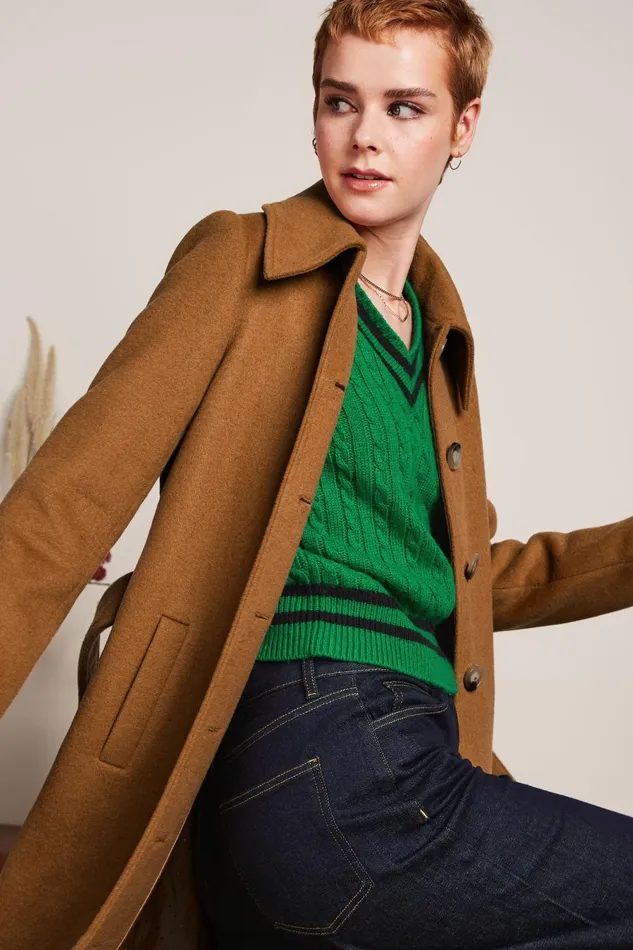 Coats and Jackets Women King Louie Arabella Coat Reggio Bronze Brown 8211 Reggio