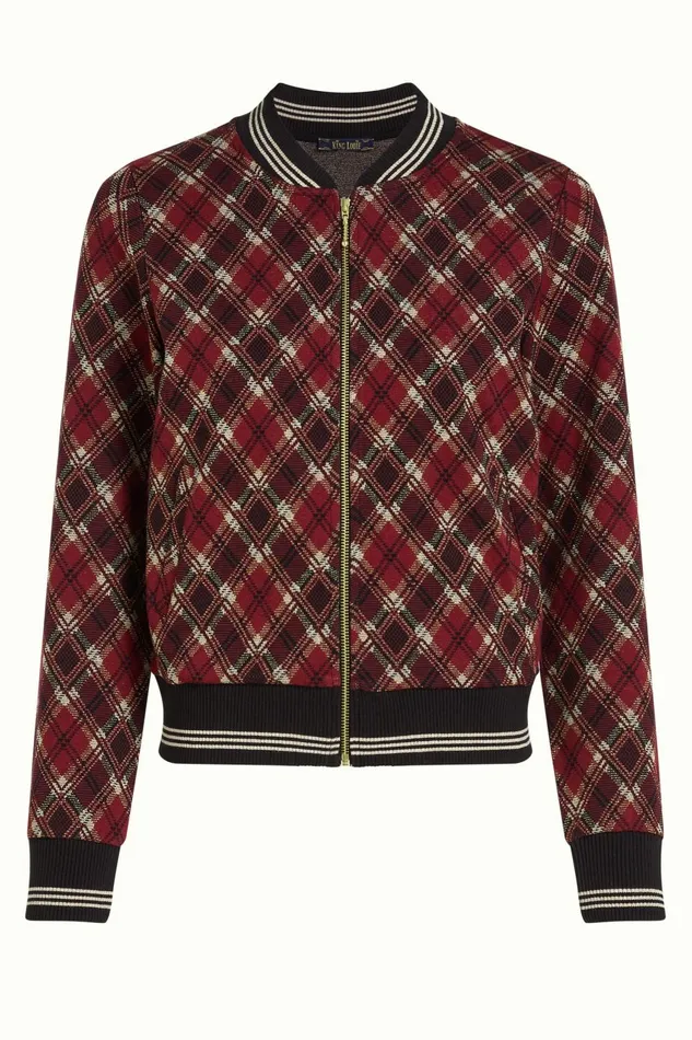 Coats and Jackets Women King Louie Bessie Jacket Riley Jacquard Cabernet Red 8211 Riley Jacquard