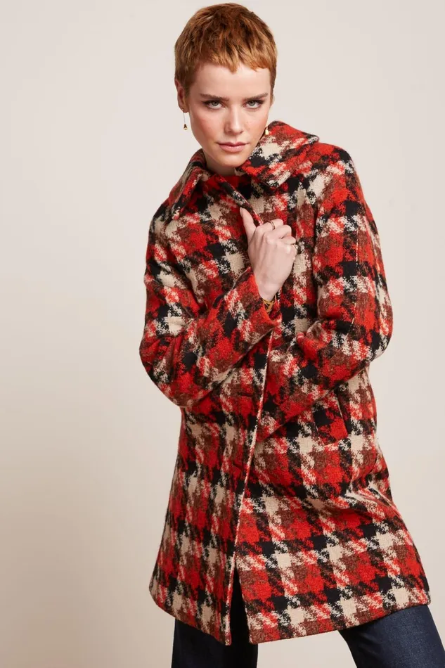 Coats and Jackets Women King Louie Betty Coat Ashby Check Black 8211 Ashby Check Coats and Jackets Women King Louie Betty Coat Ashby Check Black 8211 Ashby Check