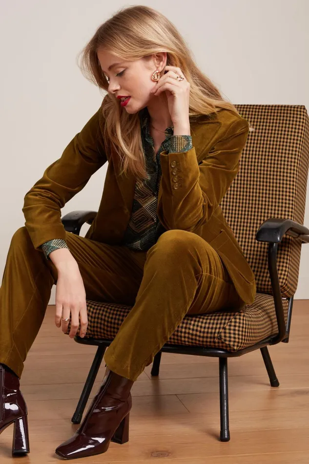 Coats and Jackets Women King Louie Bibi Blazer Uni Fargo Golden Brown 8211 Uni Fargo