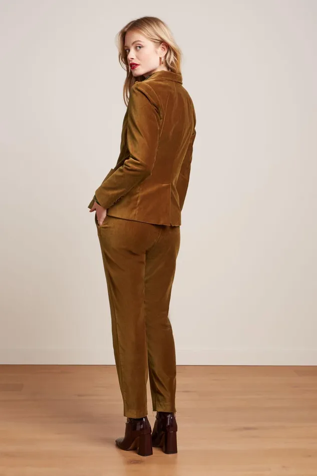 Coats and Jackets Women King Louie Bibi Blazer Uni Fargo Golden Brown 8211 Uni Fargo