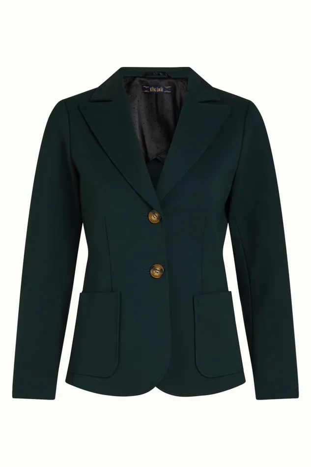 Coats and Jackets Women King Louie Bibi Blazer Uni Rodeo Sycamore Green 8211 Uni Rodeo