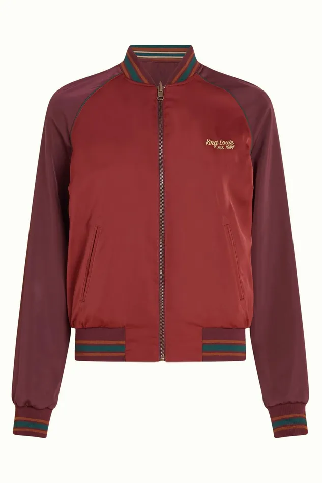 Coats and Jackets Women King Louie Bomber Jacket Dazy Windsor Red 8211 Dazy