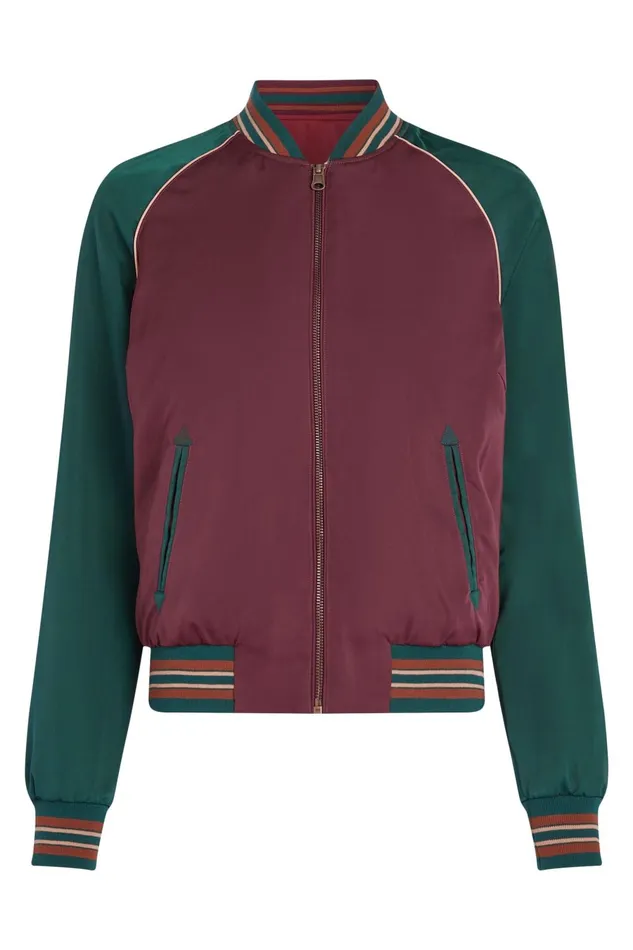 Coats and Jackets Women King Louie Bomber Jacket Dazy Windsor Red 8211 Dazy
