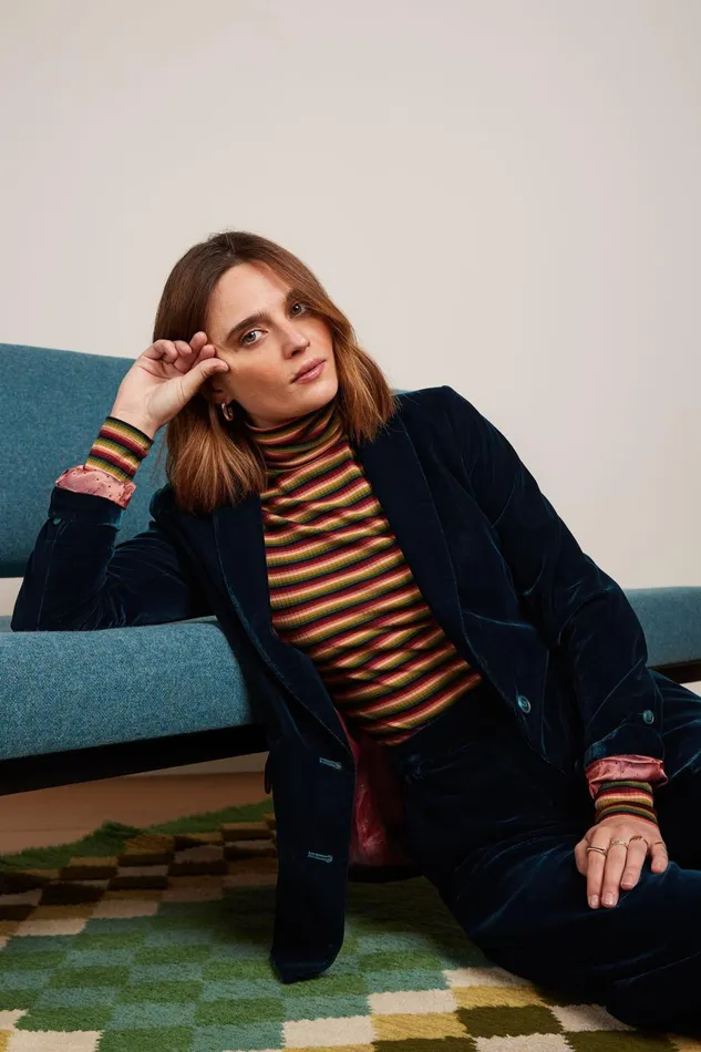 Coats and Jackets Women King Louie Brooke Blazer Gamine Velvet Pond Blue 8211 Gamine Velvet Coats and Jackets Women King Louie Brooke Blazer Gamine Velvet Pond Blue 8211 Gamine Velvet