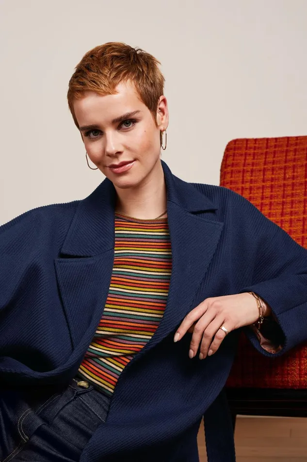 Coats and Jackets Women King Louie Diana Coat Austin Evening Blue 8211 Austin