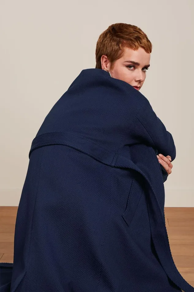 Coats and Jackets Women King Louie Diana Coat Austin Evening Blue 8211 Austin