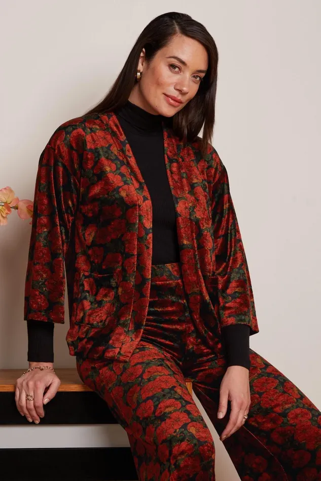 Coats and Jackets Women King Louie Noor Jacket Bloom Black 8211 Bloom