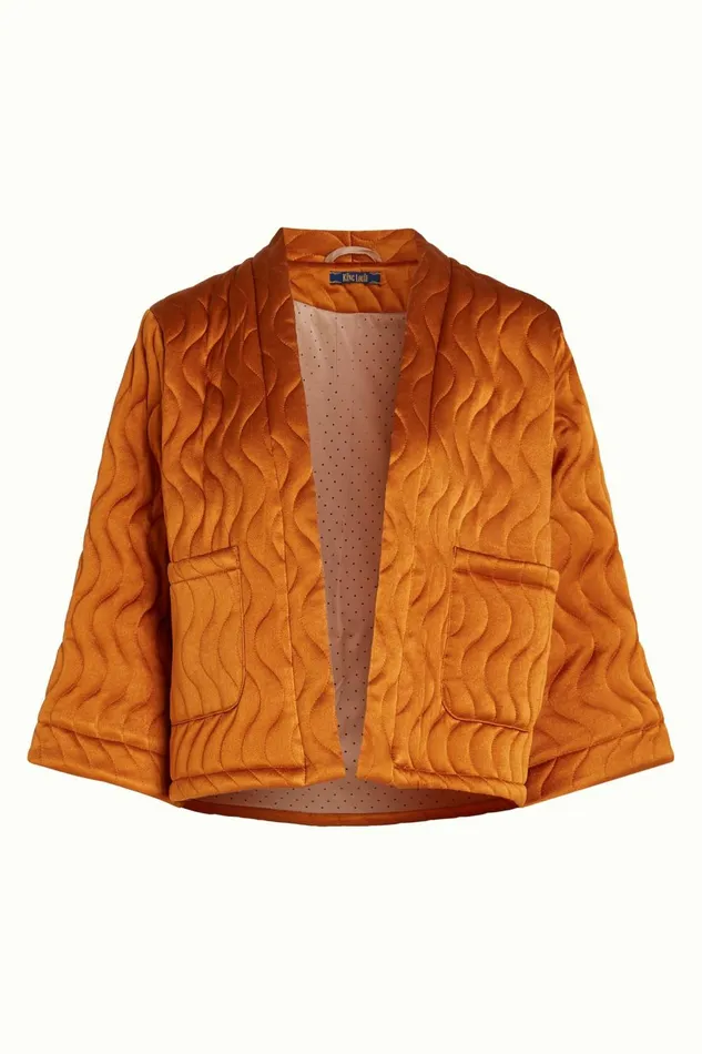 Coats and Jackets Women King Louie Noor Jacket Star Satin Maple Orange 8211 Star Satin