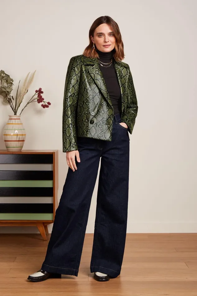 Coats and Jackets Women King Louie Patti Coat Viper Olive Green 8211 Viper
