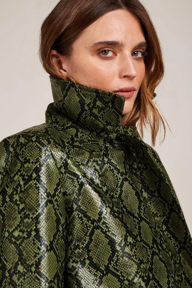 Coats and Jackets Women King Louie Patti Coat Viper Olive Green 8211 Viper
