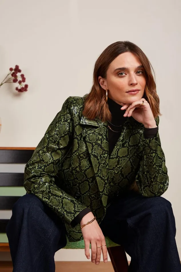 Coats and Jackets Women King Louie Patti Coat Viper Olive Green 8211 Viper