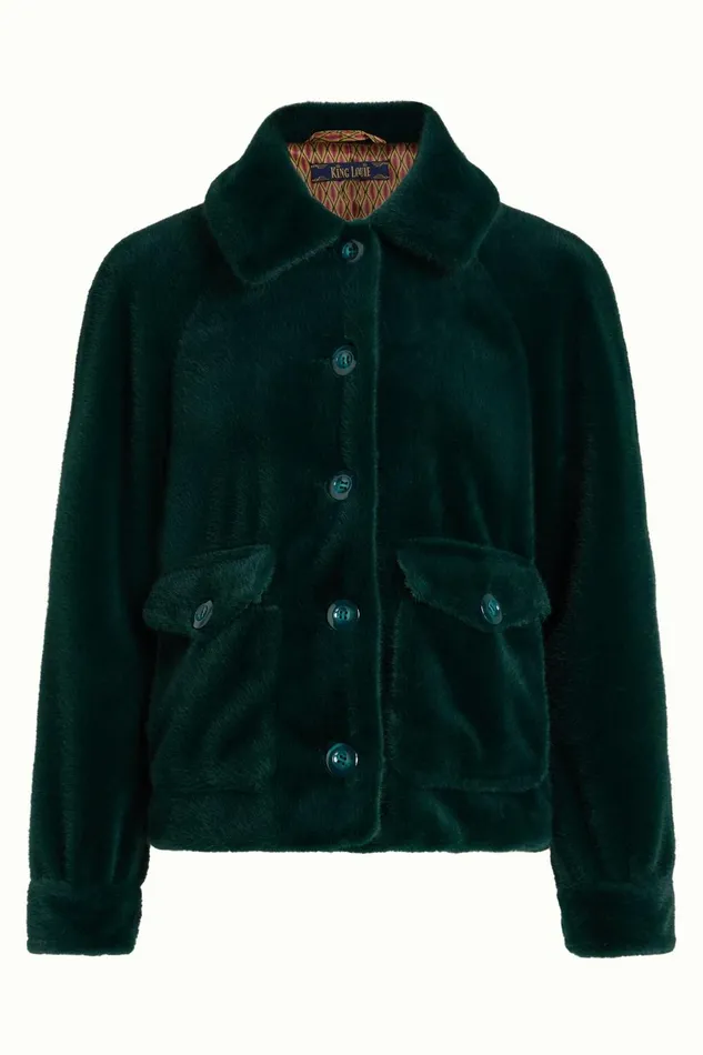 Coats and Jackets Women King Louie Sylvie Jacket Phoenix Pine Green 8211 Phoenix