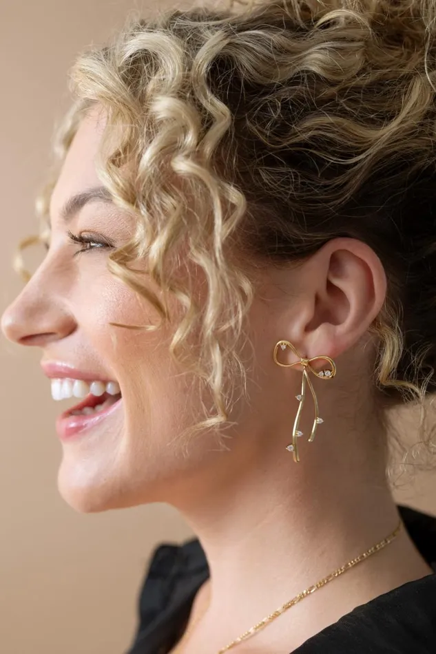 Coquette Bow Earrings Shiny Gold Women Alex And Ani Earrings Coquette Bow Earrings Shiny Gold Women Alex And Ani Earrings