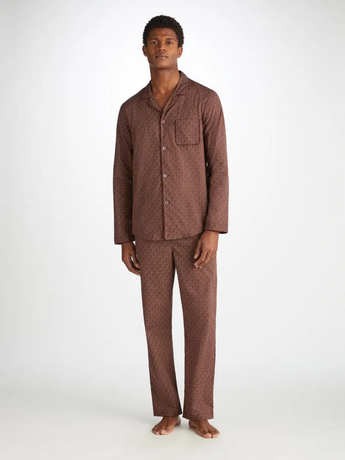 Cotton Pajamas Men Derek Rose Modern Fit Pajamas Ledbury 72 Cotton Batiste Burgundy