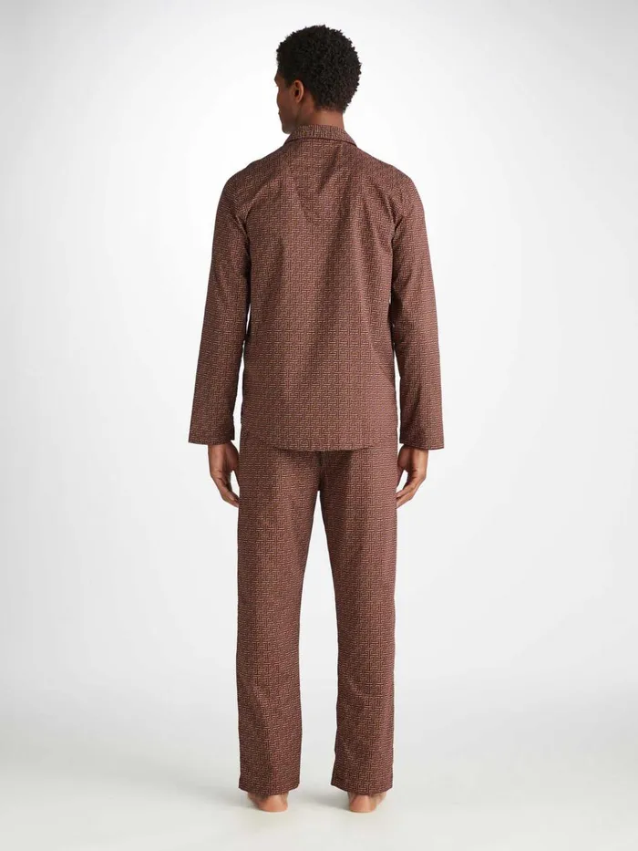 Cotton Pajamas Men Derek Rose Modern Fit Pajamas Ledbury 72 Cotton Batiste Burgundy