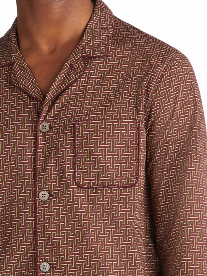 Cotton Pajamas Men Derek Rose Modern Fit Pajamas Ledbury 72 Cotton Batiste Burgundy