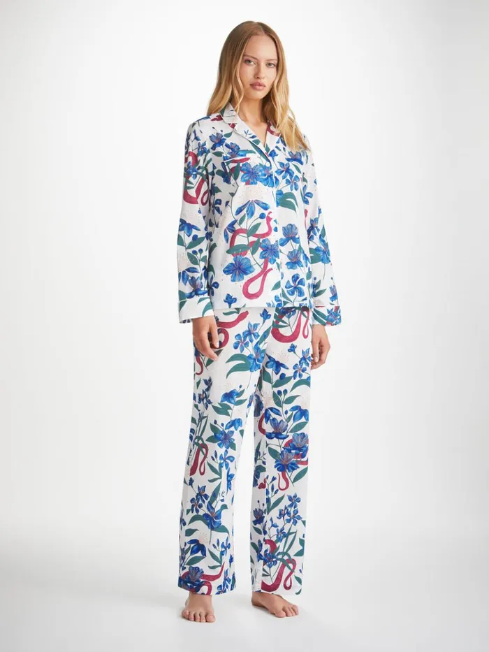 Cotton Pajamas Women Derek Rose Pajamas Ledbury 68 Cotton Batiste Multi