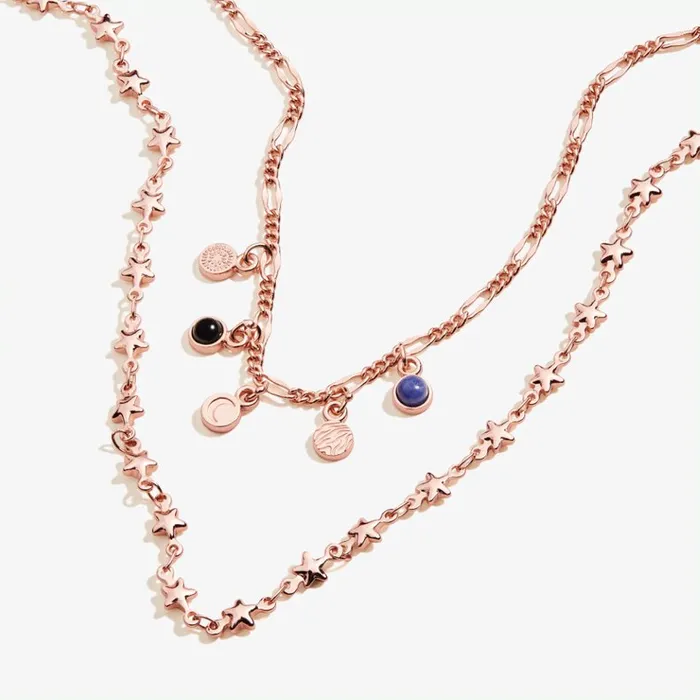 Crescent Moon MultiCharm Layered Necklace Shiny Rose Gold Women Alex And Ani Graduation Crescent Moon MultiCharm Layered Necklace Shiny Rose Gold Women Alex And Ani Graduation