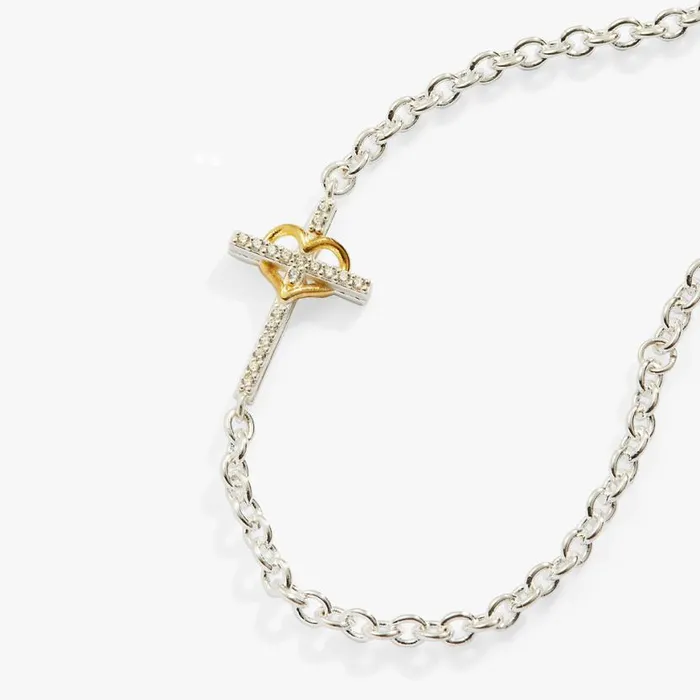Cross And Heart Bracelet Sterling Silver Two Tone Precious Women Alex And Ani Easter Cross And Heart Bracelet Sterling Silver Two Tone Precious Women Alex And Ani Easter